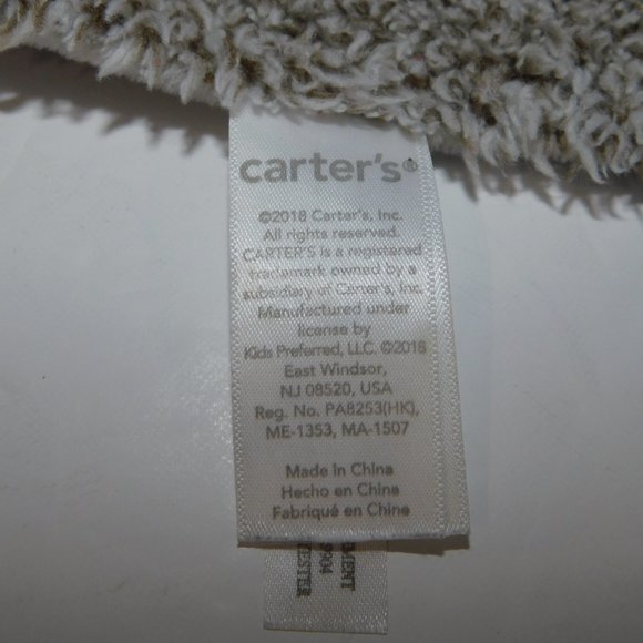 Carter's Gray White Plush Sloth Security blanket Baby Lovey Nunu Soother 67609 - Picture 4 of 6